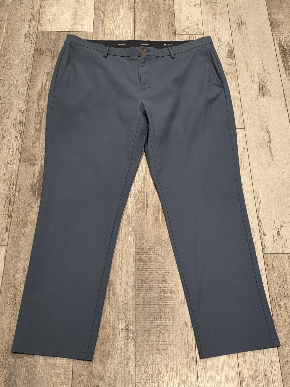 38x30 Men's Jos. A. Bank Traveler Casual Dress Pants Flat Front Blue Slim Chino